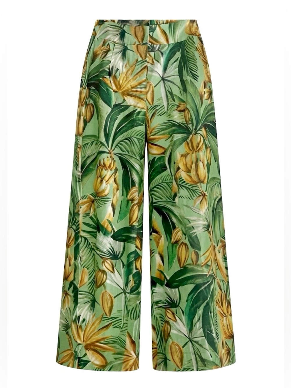 Farm Rio x Anthropologie Palm Fruit Pants Linen Blend Wide Leg Size Small NWT